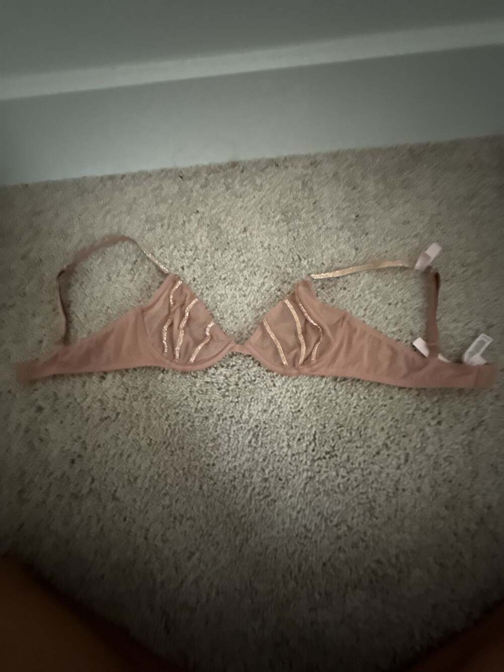 Victoria's Secret Shine Strap Unlined Low-Cut Demi Bra Size 34B